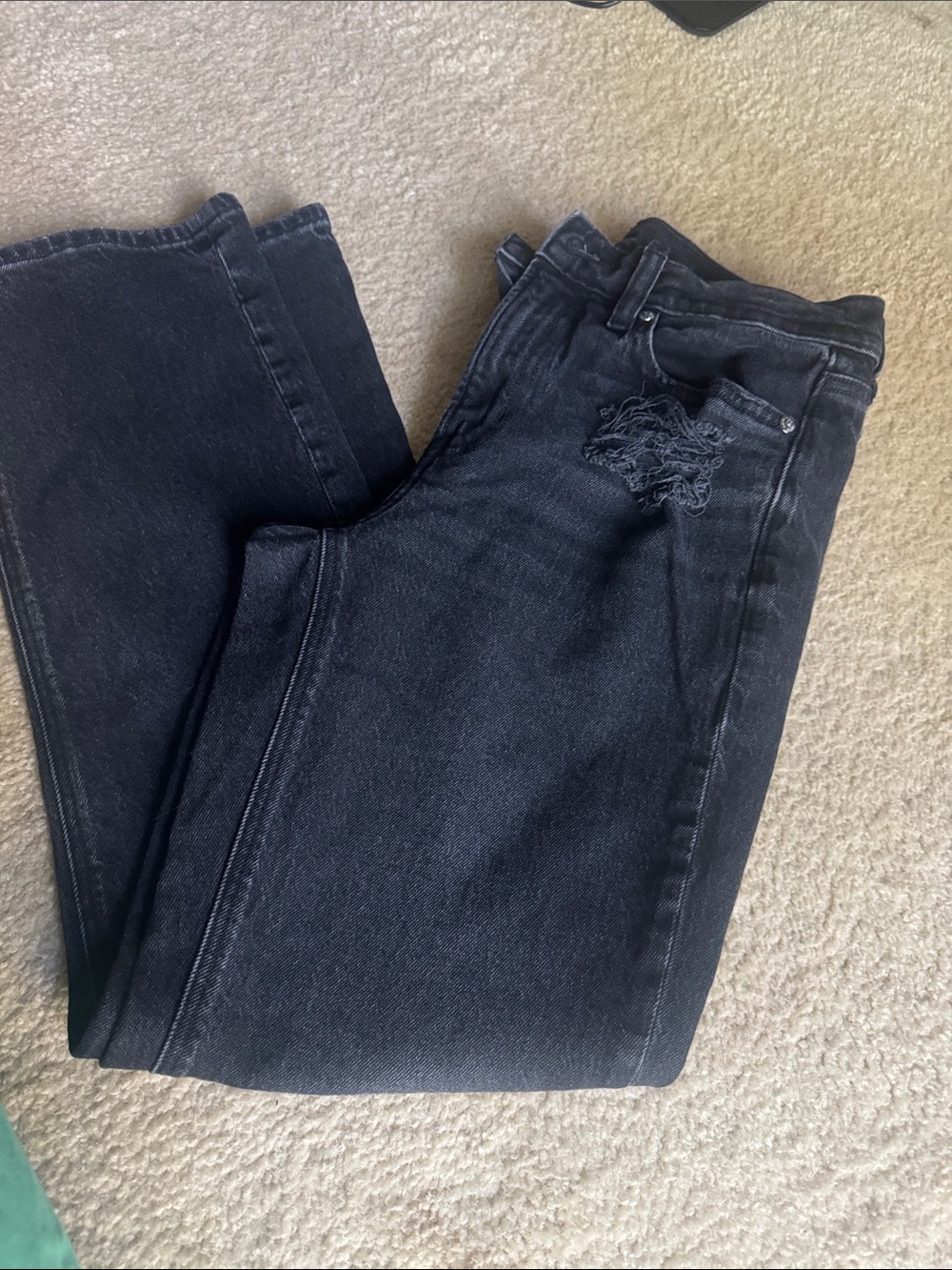 American Eagle Outfitters Black Bootcut Jeans with Subtle Distress